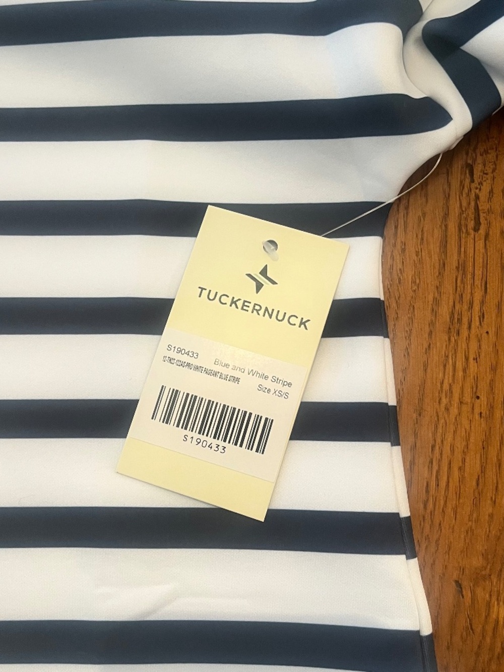 NWT Tuckernuck Sport Blue & White Stripe Hudson Quarter Zip XS/S - Picture 5 of 10